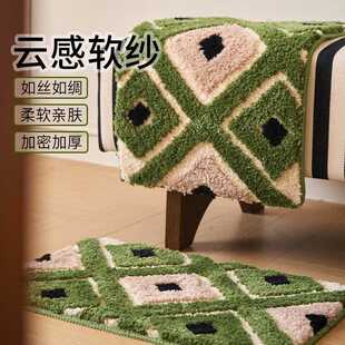 加拿大毛绒浴室吸水专用脚垫厕所毛毯防滑垫地毯门口卫生间地垫绿