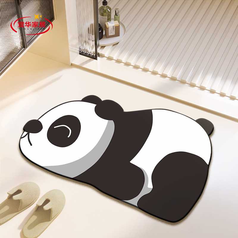 家用卫生间硅藻门口门口吸水地毯地垫系列泥厕所软浴室卡通垫脚垫