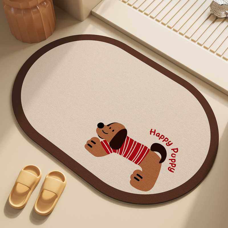 Reverb防滑垫浴室耐脏硅藻脚垫地垫打理泥家用易卡通卫生间吸水