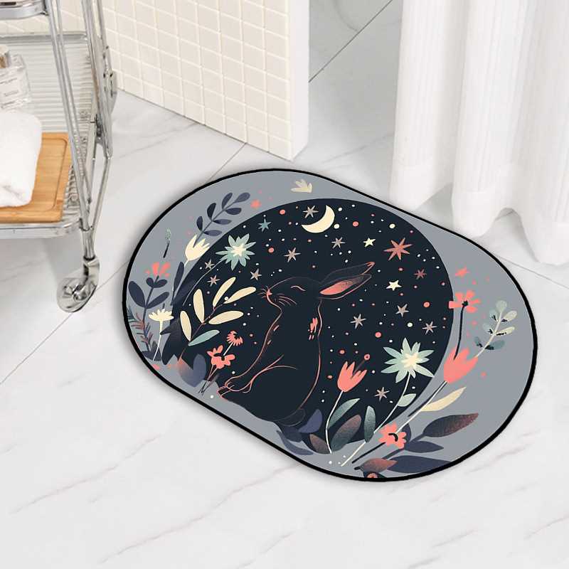 Fnac可爱垫卡通家用卫生间防滑垫淋浴间出租屋浴室吸水门装饰脚垫