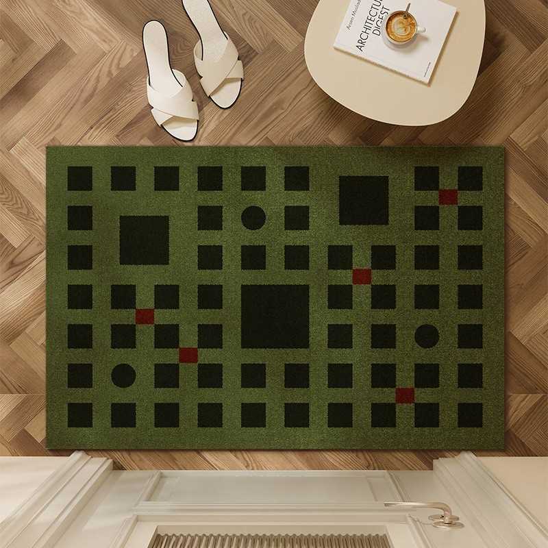 LAZAZDA换鞋入户门进门门内复古防滑脚垫蹭丝圈地垫中古玄关土地