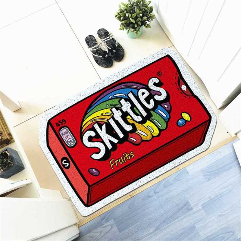 丝圈玄关装饰日式防滑个性家用卡通饮料卡通脚垫蹭创意门口零食
