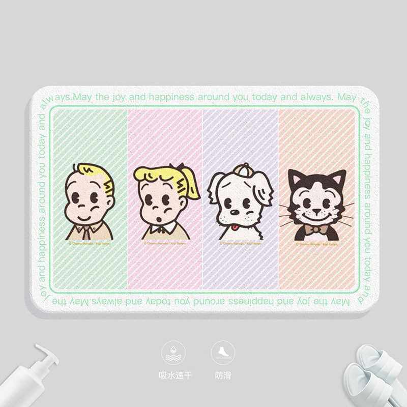 浴室吸水硅藻门口卫生间地毯浴室治防滑原田吸水泥可爱卡通速干脚