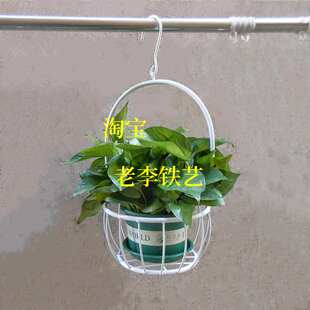 吊挂花盆 悬挂式吊篮花架 垂吊绿萝吊兰盆吊盆 吊花篮架 铁艺挂架