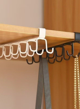 T橱柜挂架B1v501-橱柜收纳挂架多功能置物架挂钩悬挂式水杯架