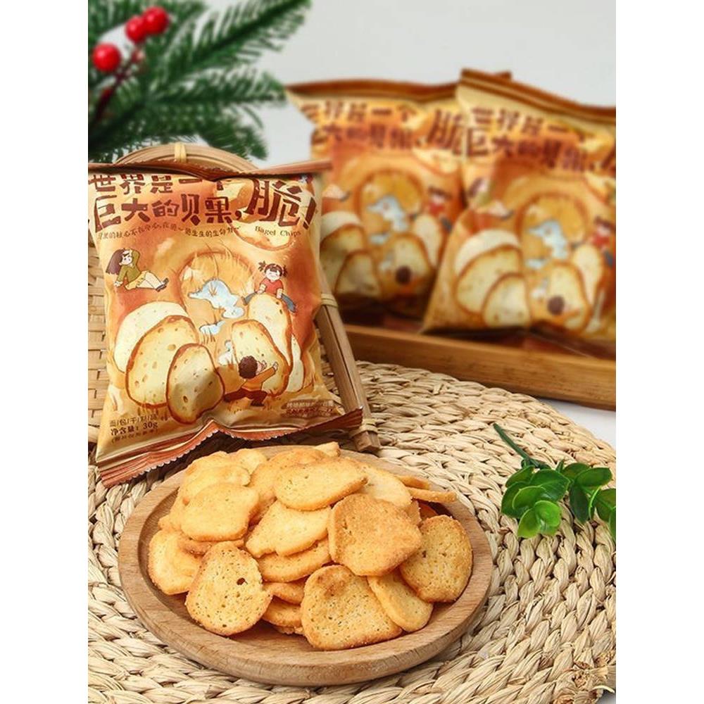 茶颜悦色贝果脆培根风味面包干嘎嘣脆休闲下午茶零食组合装网红