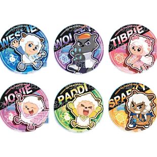 喜羊羊与灰太狼动漫周边 同人疯狂超能营系列 懒羊羊吧唧徽章挂件