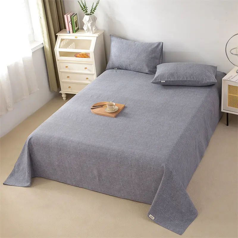 夏季凉感老粗布床单2025新款床单三件套加厚柔软亲肤学生宿舍床单