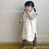 韩国in新款 婴儿睡袋秋冬加厚宝宝防踢被少儿背心保暖绒睡袋