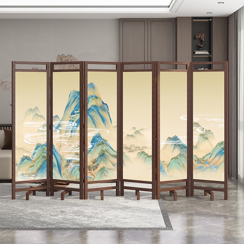 实木屏风隔断f客厅2024新款新中式家用玄关可移动折叠进门遮挡挡