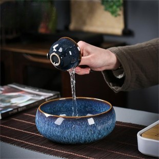 小套家用陶瓷盖碗功夫泡茶壶茶杯.办公室会客 高档窑变茶具套装