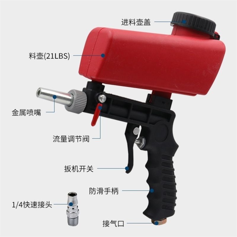 气动喷砂枪 小型手持式喷砂枪 可携K式气动喷砂枪 大容量
