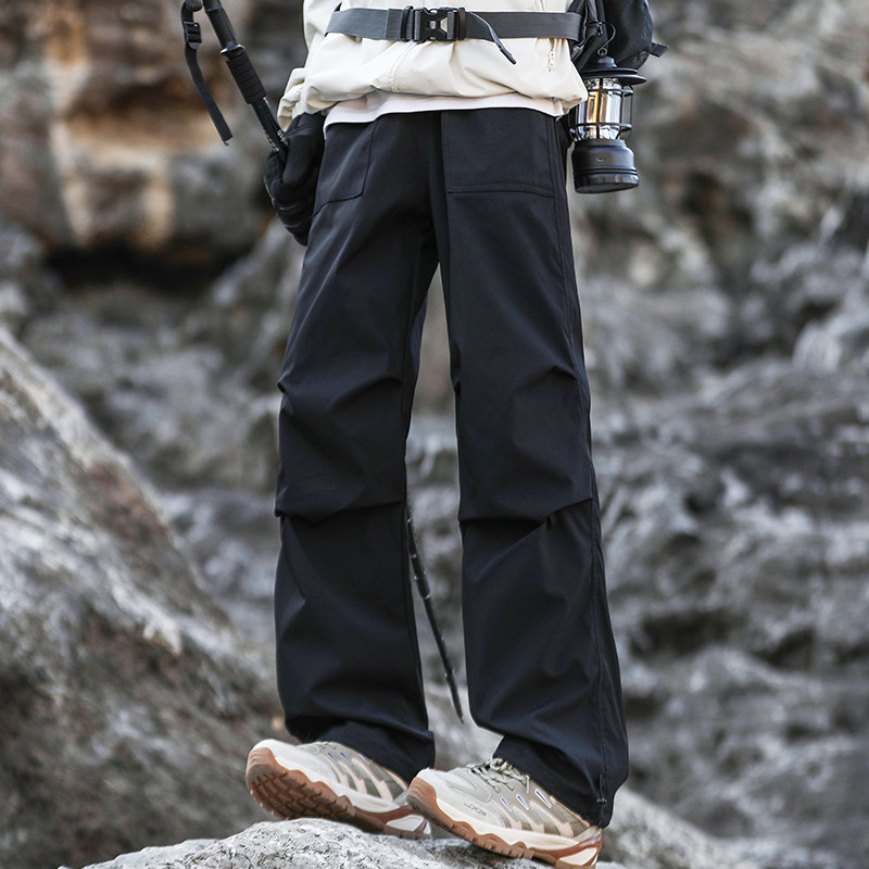 fzso户外冲锋裤男女款春秋防风耐磨透气吸湿登山裤男款硬壳裤