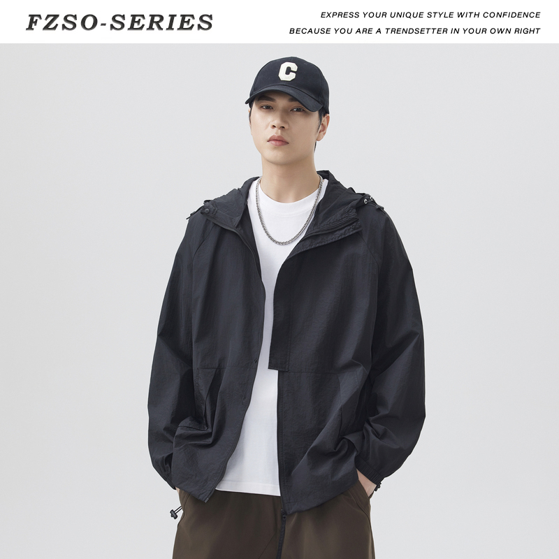 FZSO夏季轻薄透气防晒衣男日系潮牌宽松皮肤衣户外防紫外线
