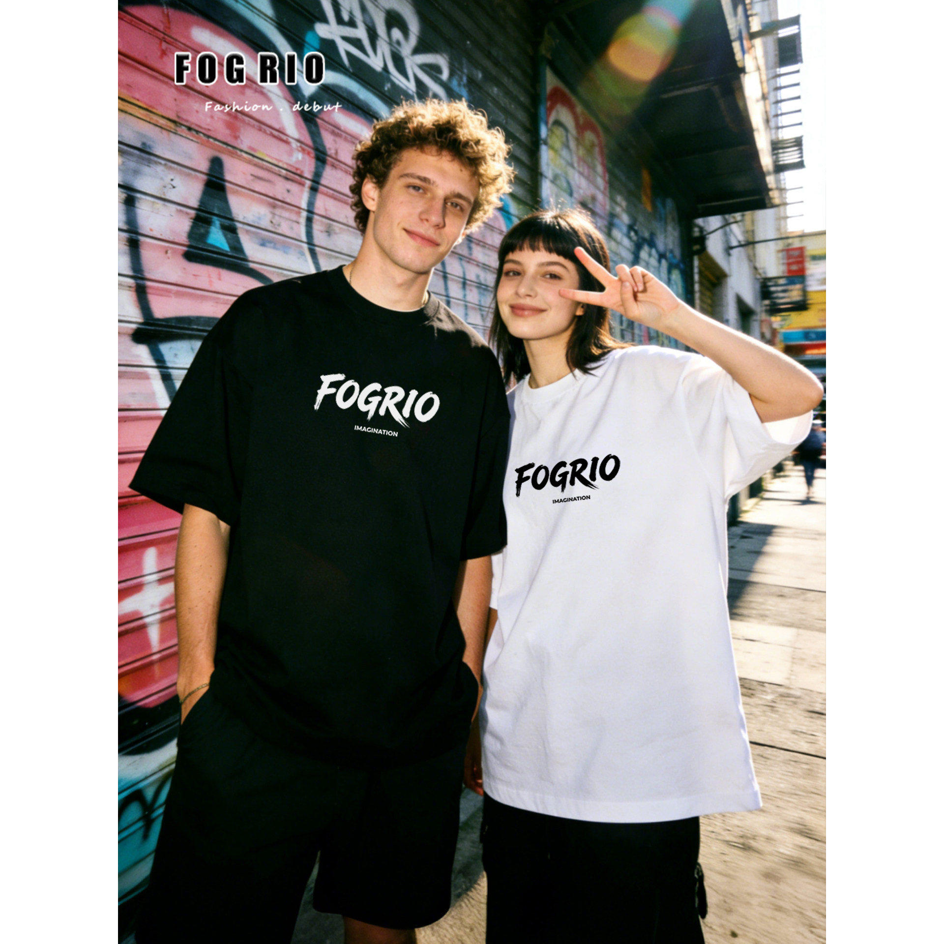 FOG RIO2026新款潮牌原创重磅设计情侣同款男女同款纯棉短袖T恤