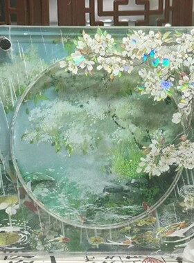 谷美春来时雪景吧唧砖亚克力吧唧展示框精美ins风