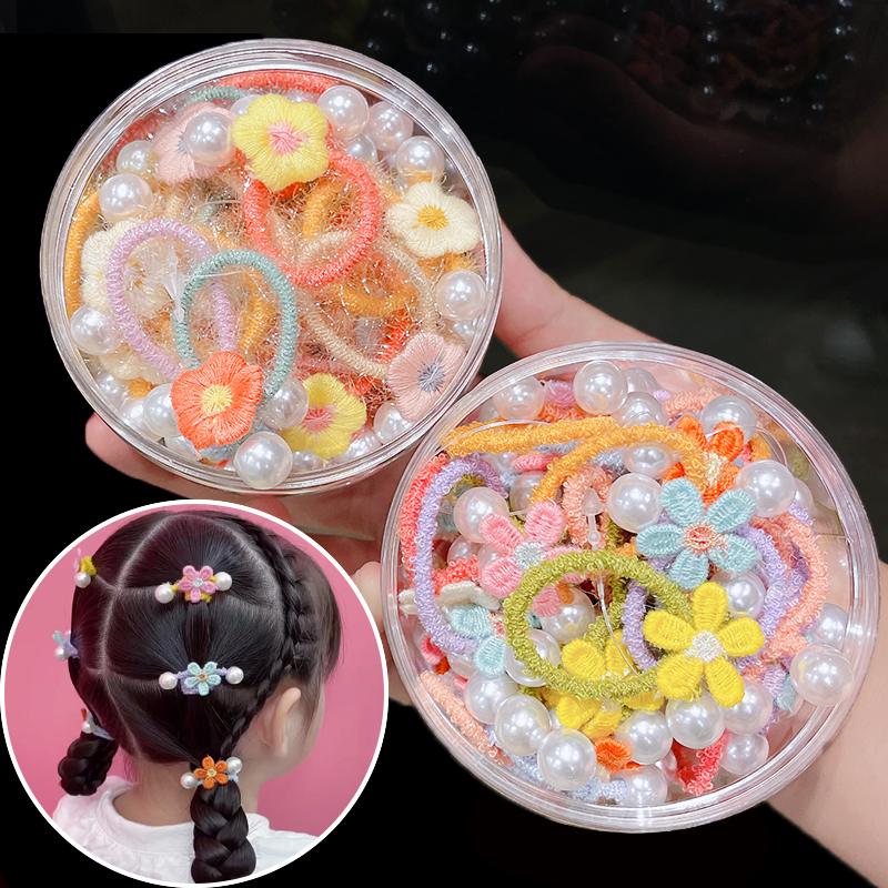 爆款儿童珍珠花朵发圈宝宝扎头绳