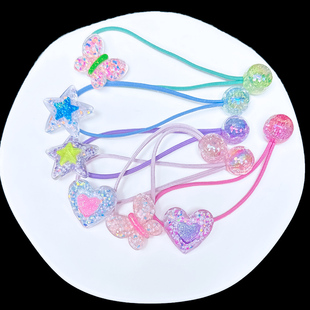 儿童绕绕皮筋头绳蝴蝶双头发绳女童扎头发绳不伤发发圈高马尾发饰