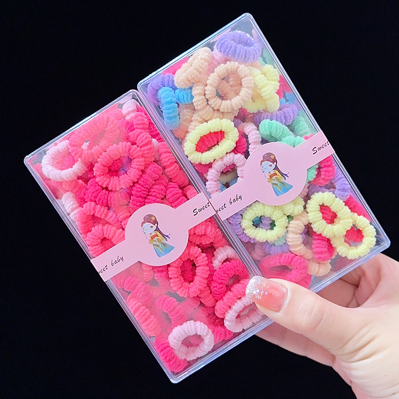 宝宝可爱拇指毛巾圈头绳耐用发圈