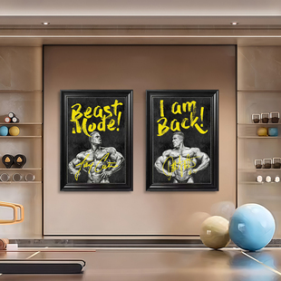 阿诺施瓦辛格名言壁画健身房私教健美肌肉运动减肥励志签名装饰画