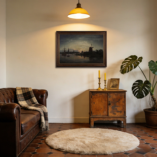 月光下的德累斯顿油画挂画客厅复古世界名画达尔风景艺术装饰画