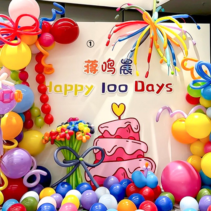 多巴胺inds风韩系宝宝宴生日派对装饰场景布置背景墙kt板气球1周