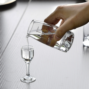 山底二两分酒器h家用手工白酒杯套装一壶一杯小号一口高脚烈带刻