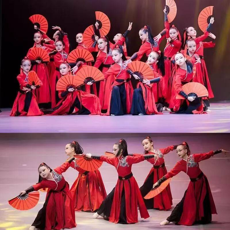 儿童雪龙吟舞蹈服天地龙鳞花木兰图片