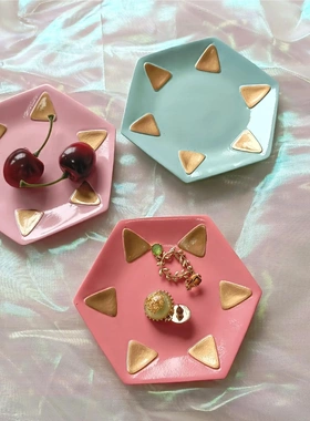 首饰展示托盘 珠宝饰品道具拍摄创意摆件树脂收纳托盘首饰碟