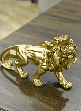 欧式摆件创意雄狮树脂工艺品家居客厅电视柜酒柜办公室装饰品