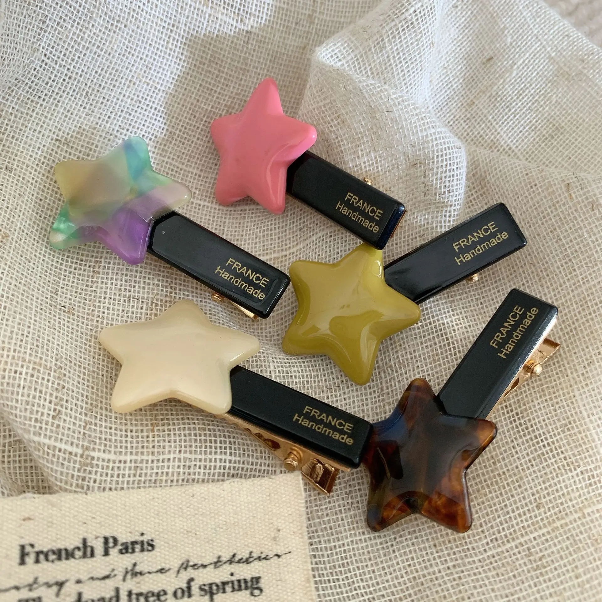 醋酸星星发夹女2024新款高端刘海夹侧边高级感头发夹子鸭嘴夹发饰