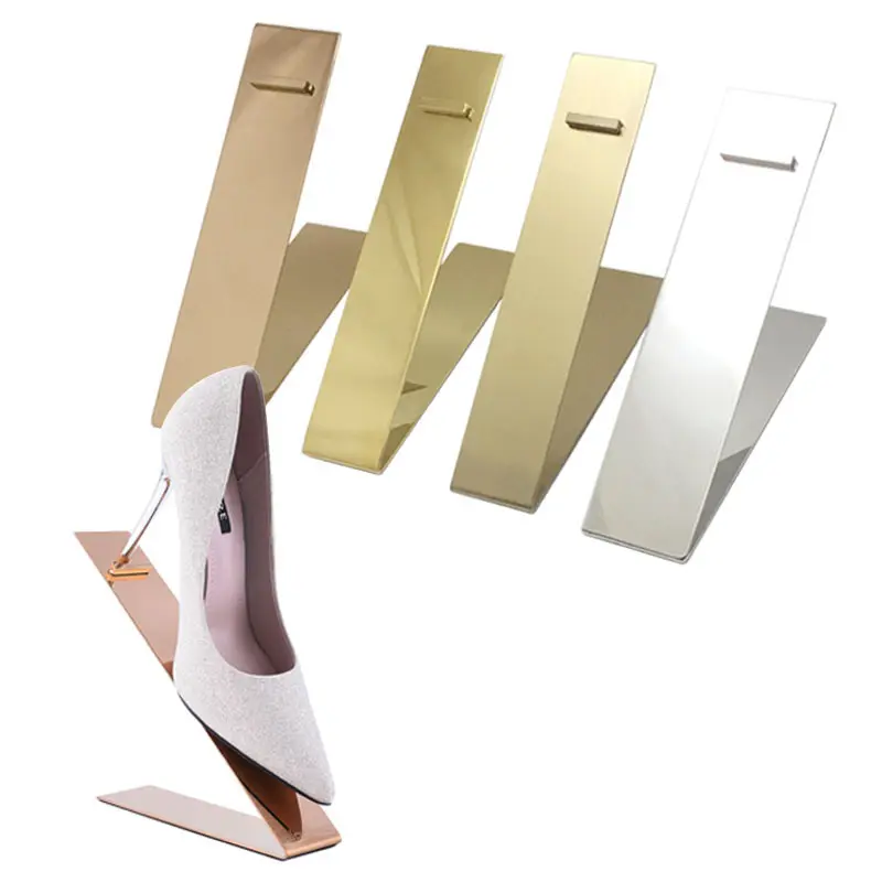 新款店鞋架展示架商场柜台鞋托陈列展示道具不锈钢鞋子展示架