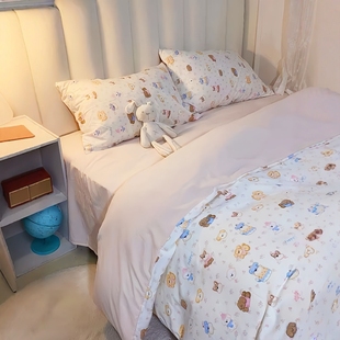 学生宿舍床上三件套1米2棉夏季寝室高中生床笠款大学生女生单人