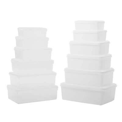 盖长方形透明塑料盒子大号家用保鲜盒小号收纳盒正方形不带盖子