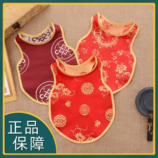 夏季宠物背心狗狗衣服泰迪比熊犬猫咪陪嫁结婚礼服红色唐装薄款