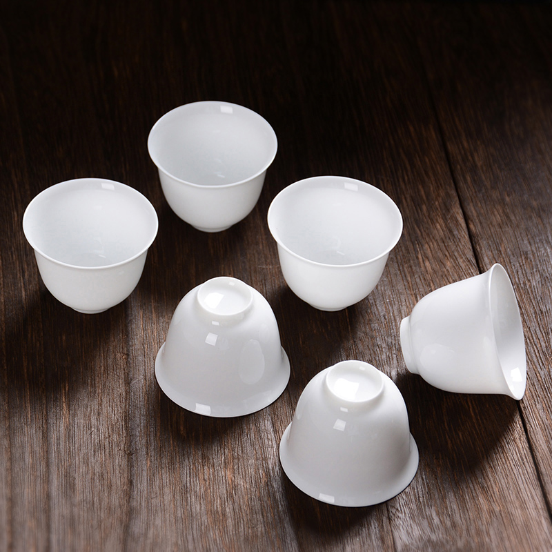纯白骨瓷薄胎小茶杯陶瓷品茗杯潮州功夫茶泡茶喝茶杯家用茶具套装