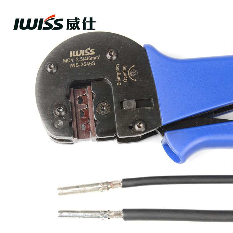 QC4插头压线钳IWS2546S  H4光伏连接器压接钳 MC4端子U型开口圆O