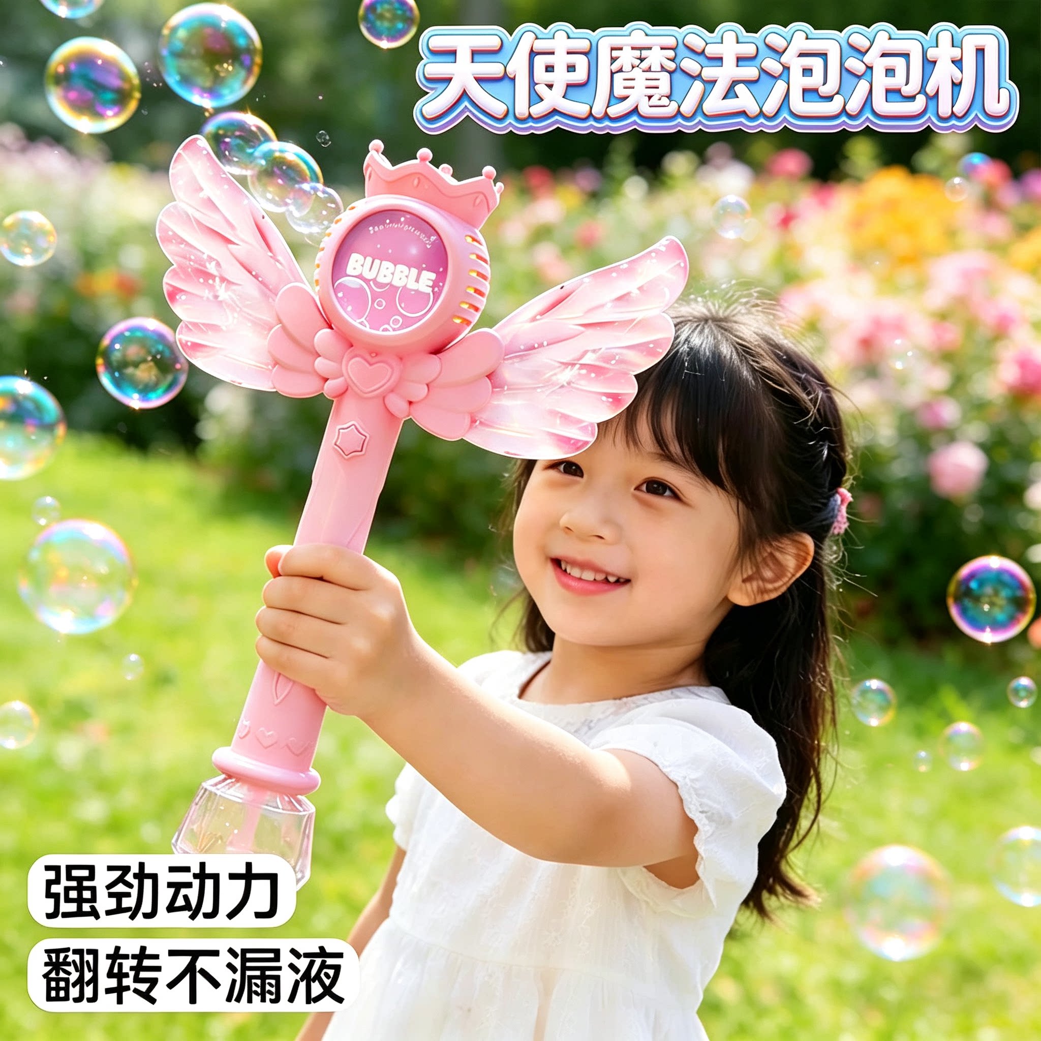 小女孩超爱！网红仙女天使泡泡机图片