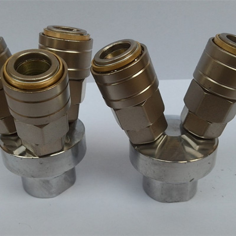 气动自锁快速接头气管圆2三通3二通公母头叉充气 Y泵空压机快插