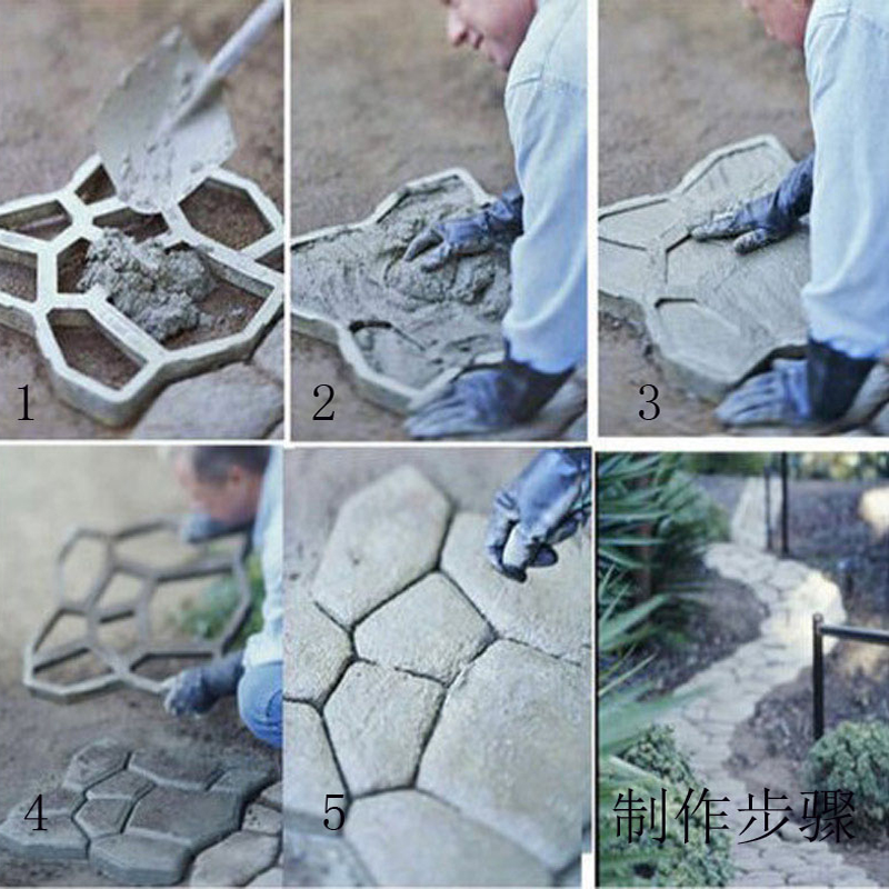 塑料个性简d易地坪铺地砖花园别墅路面设计水泥diy混凝土铺路模具