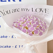 不凋谢玫瑰花束手工材料包仿真花送女友520七夕情人节礼物