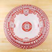 珐琅复古汤盆加厚吉祥如意家用脸盆搪瓷盆红色小盆大号盆加厚款