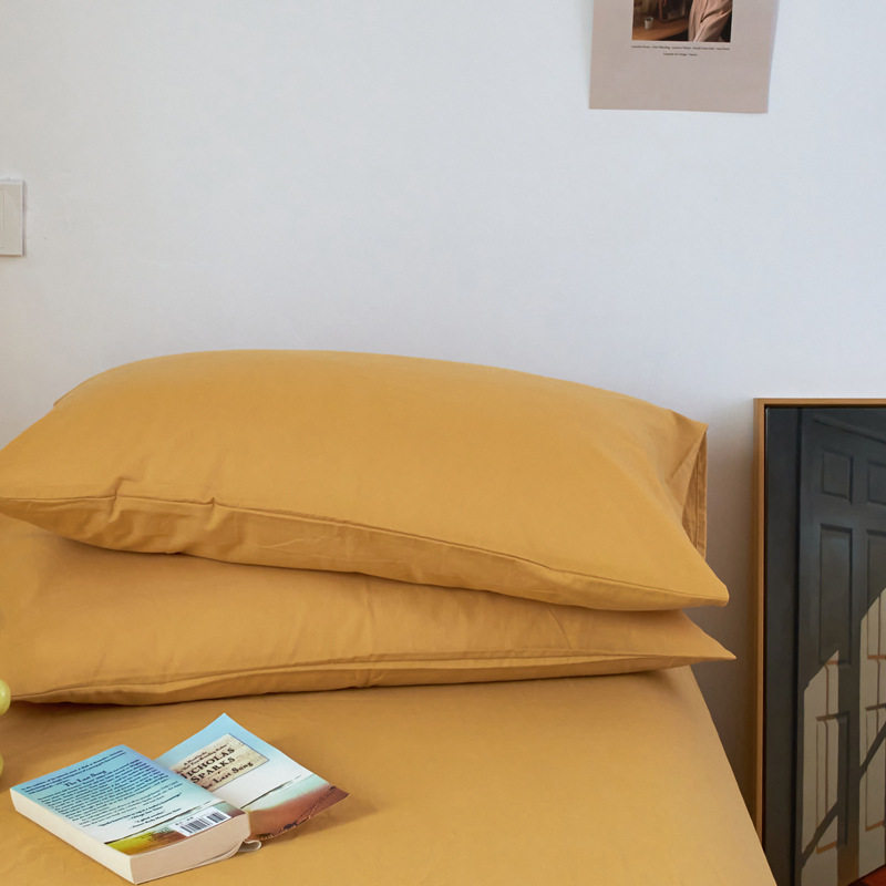 纯色纯棉枕套4874m口袋枕信封枕水洗棉全棉枕头套一只装一对装