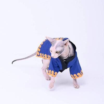 犬狗宠物服装和服公猫帅气潮酷暹罗斯芬克斯德文武士服猫咪衣服
