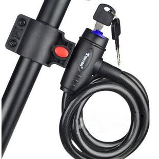 用T58通8Y自行车锁 794防盗锁彩色骑行 山地配车钢丝锁单车圈型锁