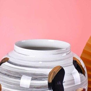花瓶摆件客厅玄关样板间轻奢侘寂风陶瓷花器装 新中式 饰品