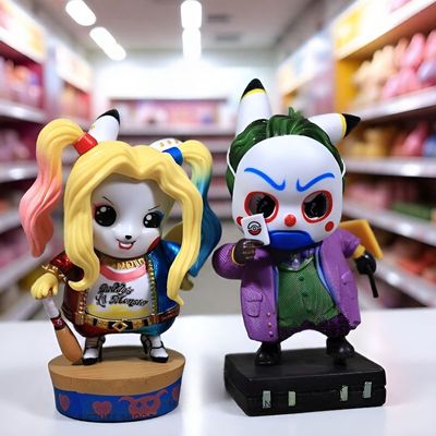 小丑女哈莉奎茵Q版手办 X特遣队小丑男自杀小队COS皮卡丘模型摆件