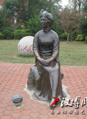 玻璃钢仿铜越王勾践人物雕塑园林广场铸铜古代历史人物雕像定制做