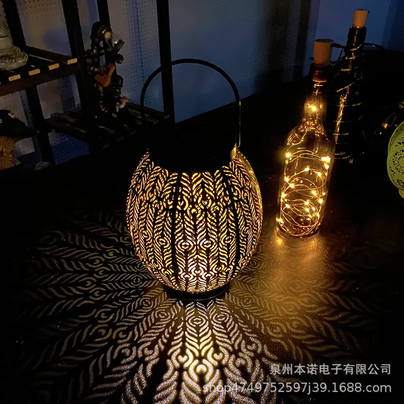 新品太阳能铁艺灯户外庭院草坪镂景观庭院灯饰