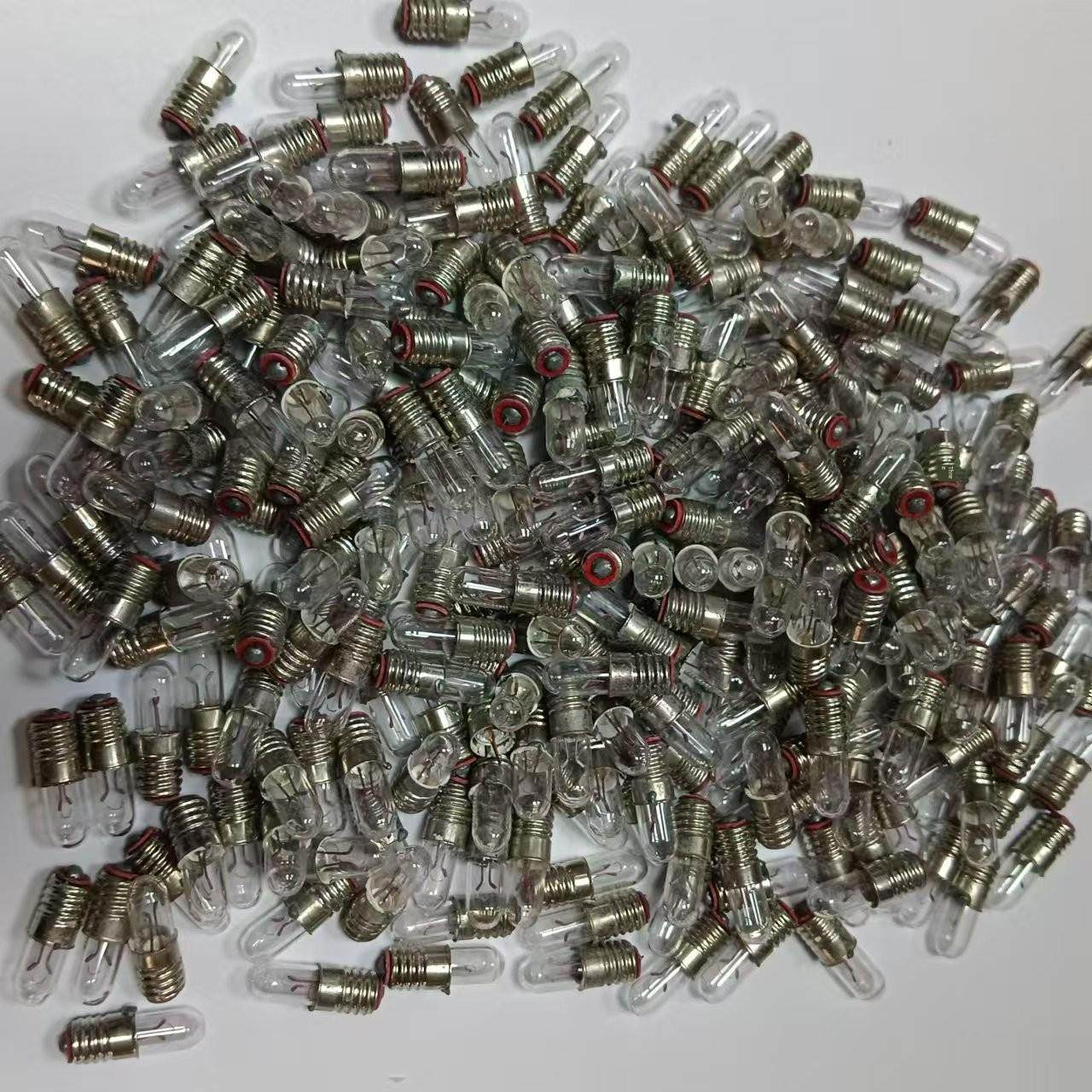 E5螺口微型指示灯泡灯珠6.3V 0.1A直径5mm小灯泡手电筒灯泡铜罗帽